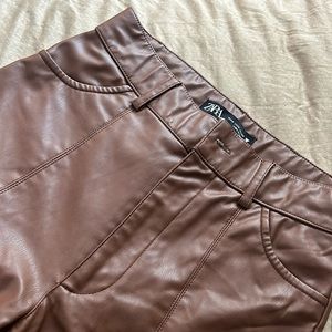 ZARA fashion faux leather pants